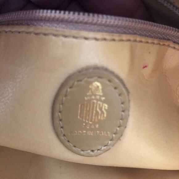 Mark Cross Vintage Tan Leather Rectangular Front Flap Top Zipper Crossbody Bag - Picture 9 of 14